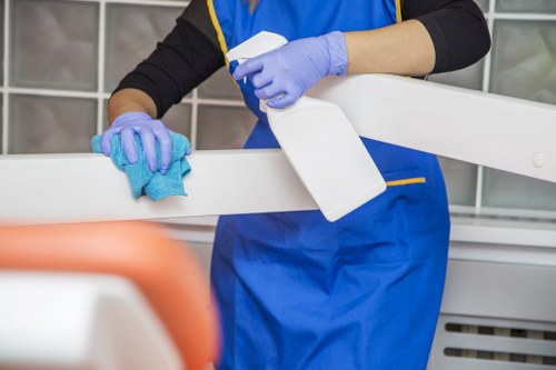 A cleaner in E15 carrying out detailed kitchen and bathroom cleaning tasks